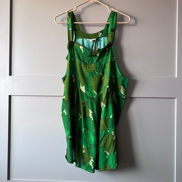 Paradise Now Hawaii Pants - Paradise Now Hawaii Kaloflauge Shortie Overall Jumper Romper‎ Women Small Leaves